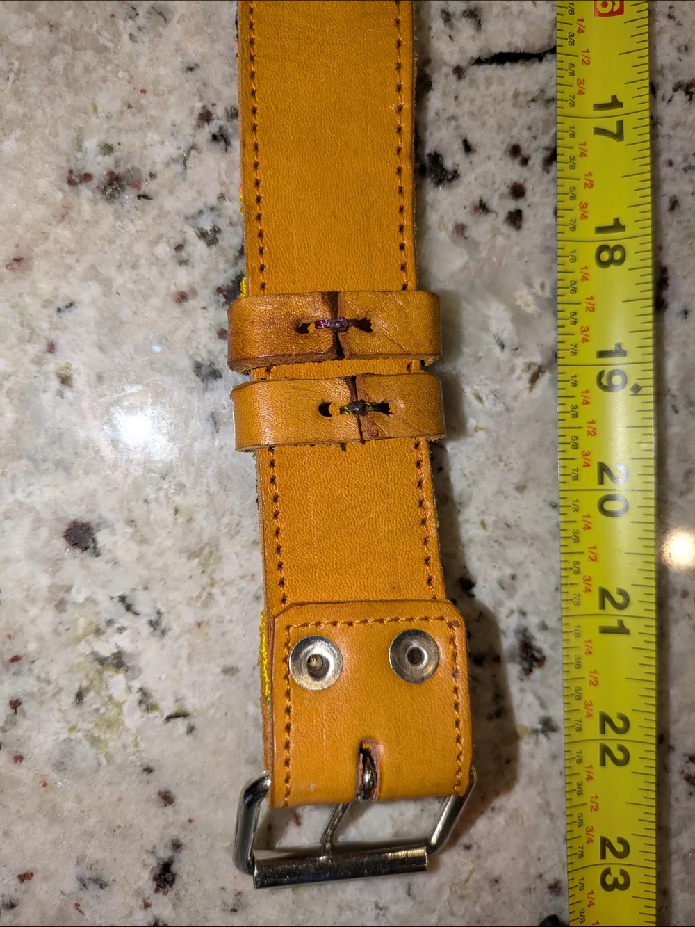 Handwoven Artisan Leather Dog Collar Multicolor Boho Southwestern Adjustable